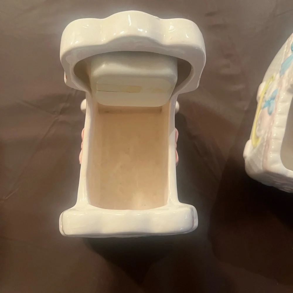 Charming Baby Shower Ceramic Set - White and Pink